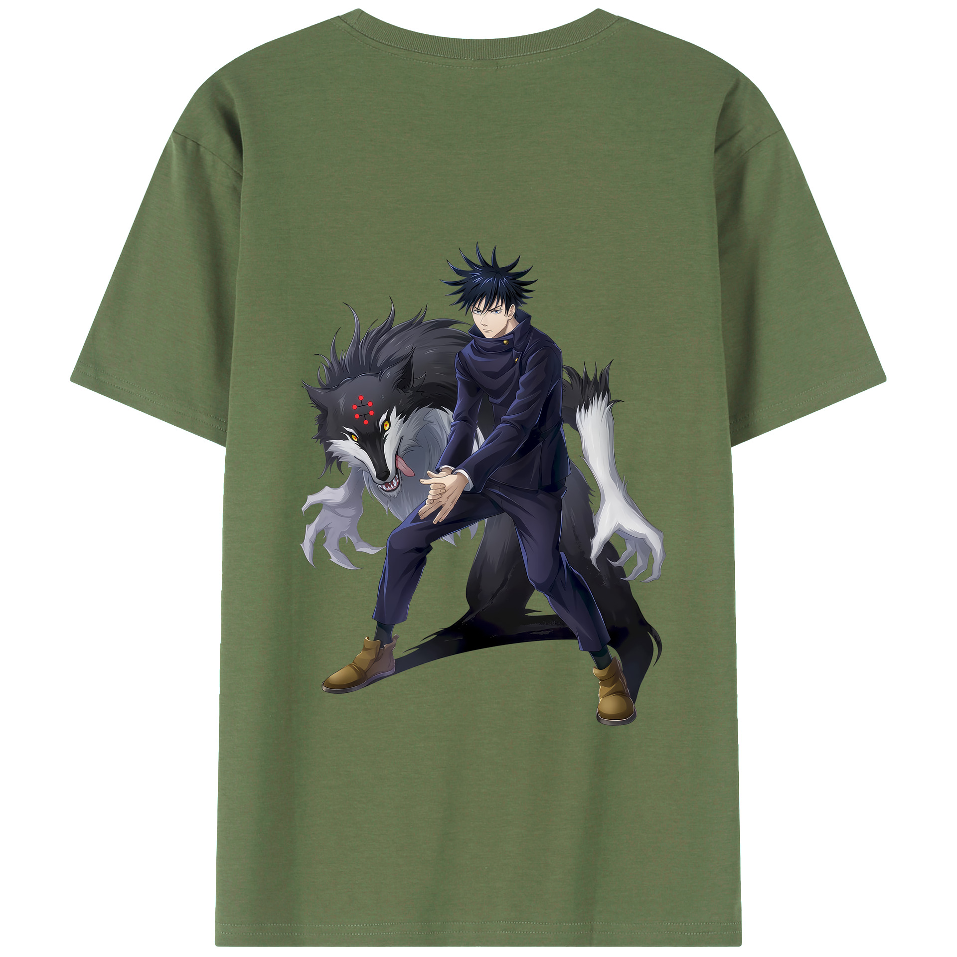 （画像用） 呪術廻戦 Jujutsu Kaisen 綿100％ メンズ半袖Tシャツ（バックプリント） 通気性